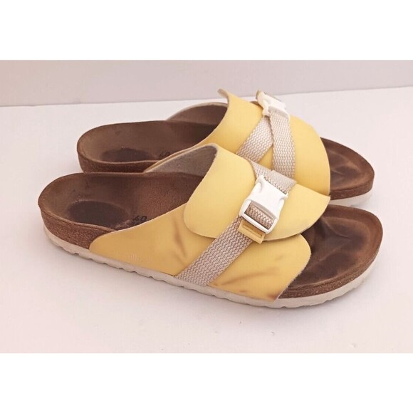 Birkenstock Papillio Carrie Yellow Birko Flor Sport Strap Snap Buckle 40 US 9N - Picture 5 of 10